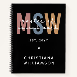 Cuaderno Personalizado MSW Master en Obra Social Graduación