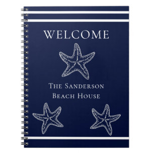 Cuaderno Personalizado Nautical White Navy playa de Blue St