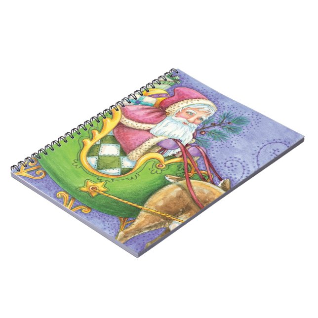 Cuaderno Personalizado Navidades Santa Claus Sleigh Reindee (Lado Izquierdo)