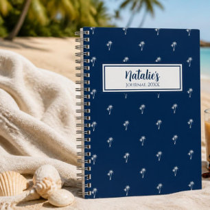 Cuaderno Personalizado Navy Palmeras
