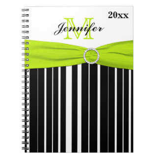 Cuaderno Personalizado Negro Lima Rayado Blanco