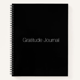 Cuaderno personalizado negro minimalista elegante Gratitude