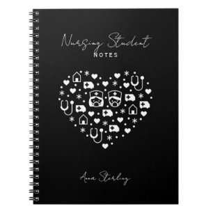 Cuaderno Personalizado Negro Minimalista para Estu