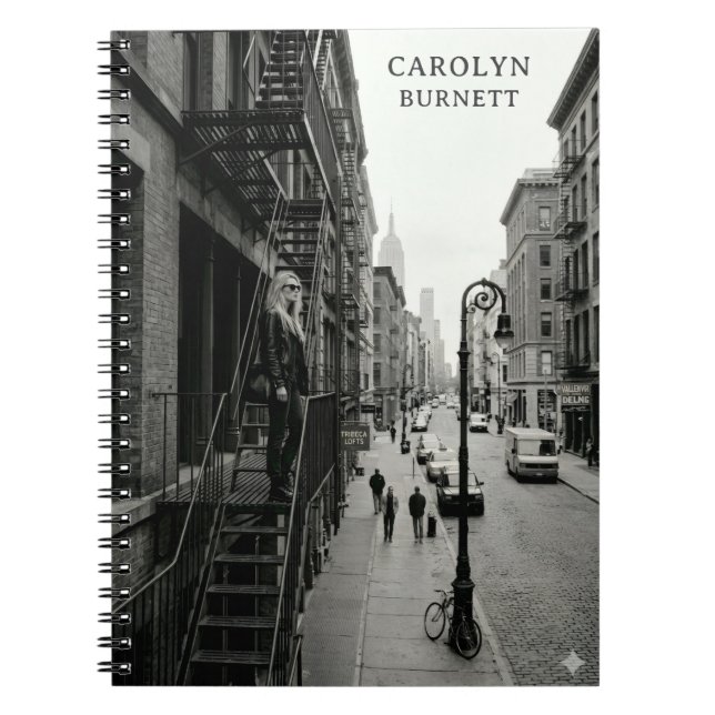 Cuaderno personalizado negro y blanco sofisticado (Frente)