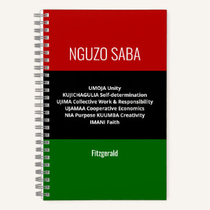 Cuaderno Personalizado NGUZO SABA 7 Principios Kwanzaa Jour