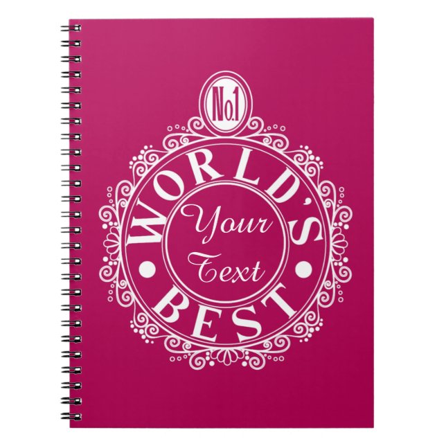 Cuaderno Personalizado No.1 Worlds Best . . (Su Texto) Líne (Frente)
