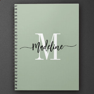 Cuaderno Personalizado Nombre Monograma Regalo de Swirls Mo