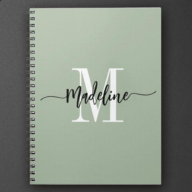 Cuaderno Personalizado Nombre Monograma Regalo de Swirls Mo (Subido por el creador)