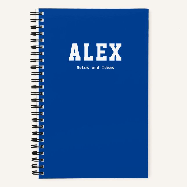 Cuaderno Personalizado Notas e Ideas Azul Real Neg (Anverso)
