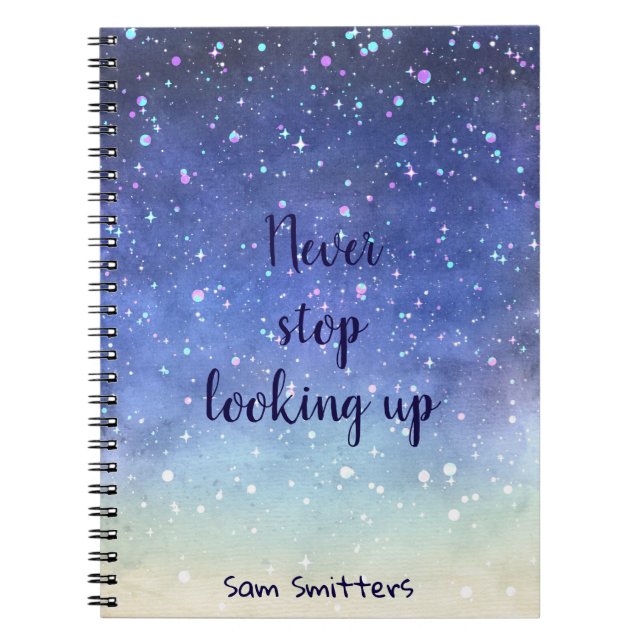 Cuaderno Personalizado nunca pare el mirar para arriba de (Frente)