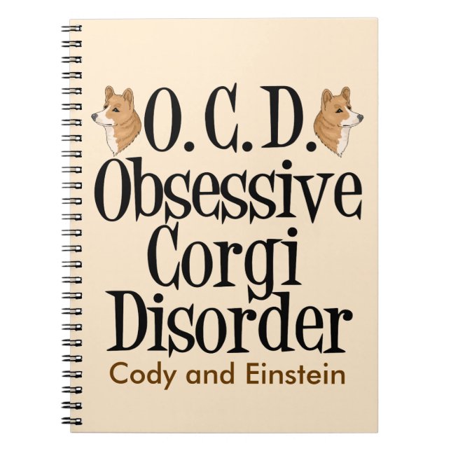 Cuaderno Personalizado obsesivo del trastorno de corgi (Frente)