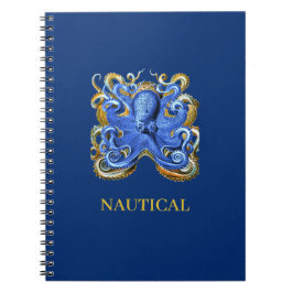 Cuaderno Personalizado Octopus de Nautical Boat Beach House