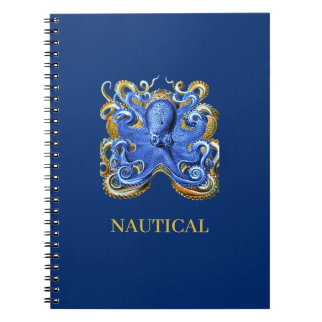 Cuaderno Personalizado Octopus de Nautical Boat Beach House (Frente)