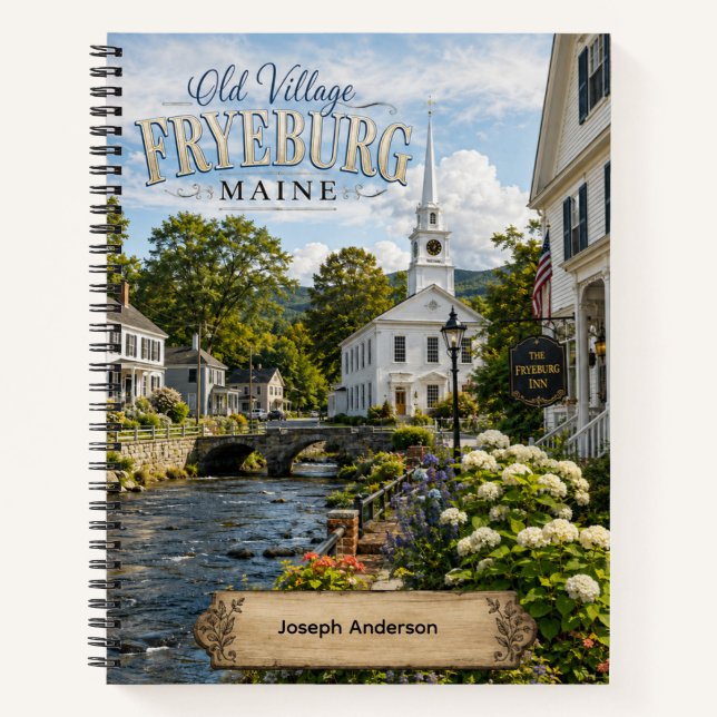 Cuaderno Personalizado Old Village Fryeburg Maine (Anverso)