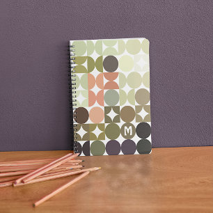 Cuaderno Personalizado Olive Green Coral Naranja Taupe Art
