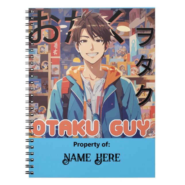 Cuaderno Personalizado Otaku Guy Anime (Frente)