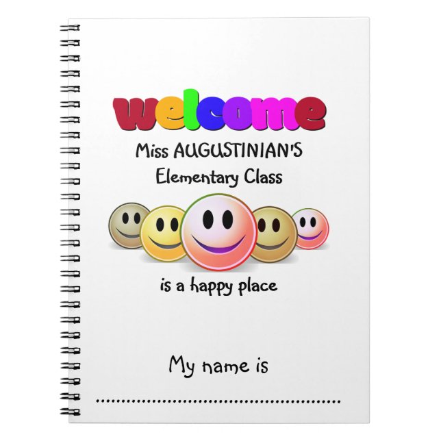 Cuaderno Personalizado para Clase de Niños (Frente)