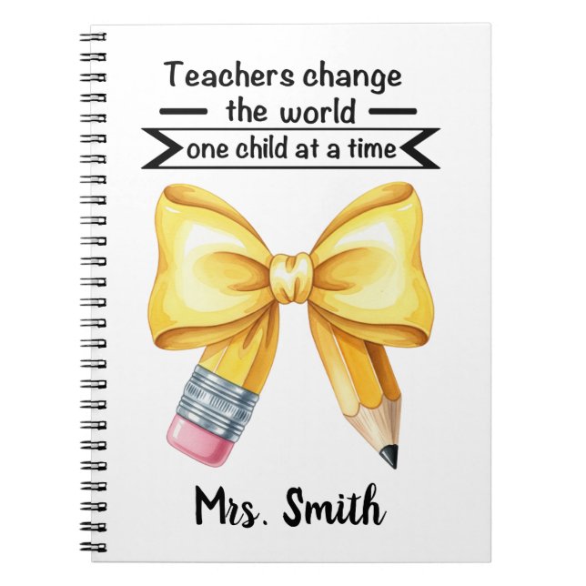 Cuaderno personalizado para maestros que cambian e (Frente)