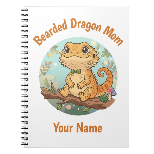 Cuaderno personalizado para mamá de dragón barbudo (Frente)