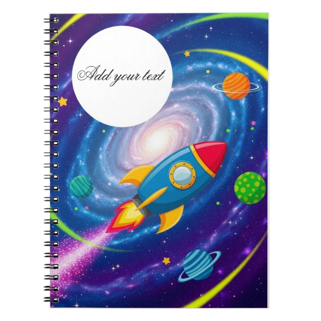 Cuaderno Personalizado para Niños Cohetes y Espaci (Frente)