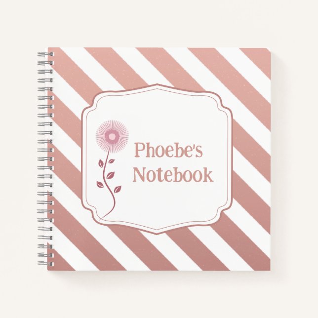 Cuaderno personalizado para niños con rayas de col (Anverso)