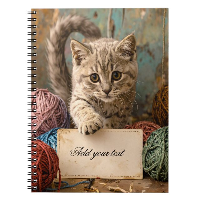 Cuaderno Personalizado para Niños Gatito Adorable  (Frente)