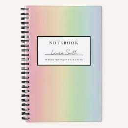 Cuaderno Personalizado Pastel Arcoíris Ombré