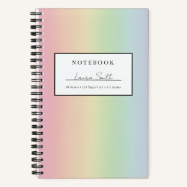 Cuaderno Personalizado Pastel Arcoíris Ombré