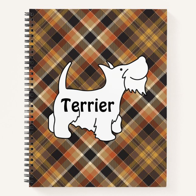 Cuaderno Personalizado Patrón Cute diseño elegante tartán p (Anverso)