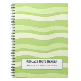 Cuaderno Personalizado Patrón de Onda Verde Lima