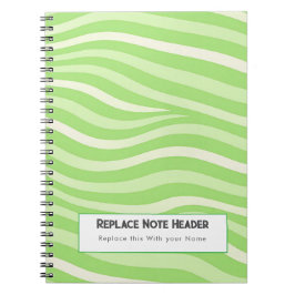 Cuaderno Personalizado Patrón de Onda Verde Lima