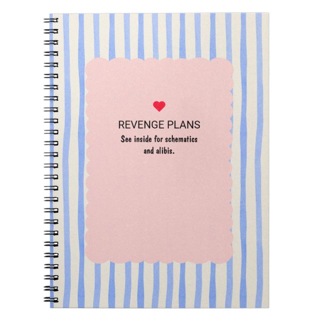 Cuaderno PERSONALIZADO Patrón de raya de acuarela azul (Frente)