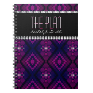 Cuaderno Personalizado Patrón Púrpura Luces Diosa