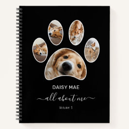 Cuaderno Personalizado Paw Mascota Collage de fotos Nombre