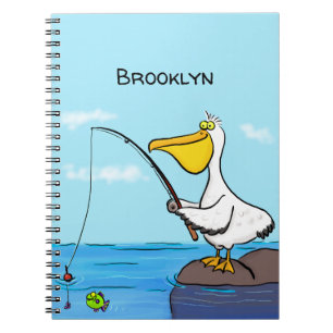 Cuaderno Personalizado pelícano de pesca divertida
