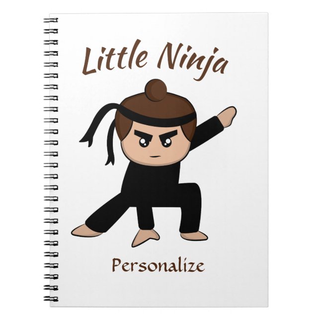 Cuaderno Personalizado pequeño y pequeño Ninja personalizad (Frente)