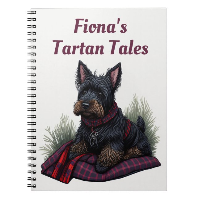 Cuaderno Personalizado perro de terror escocés (Frente)