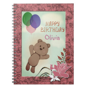 Cuaderno Personalizado, personal, cumpleaños, oso Teddy