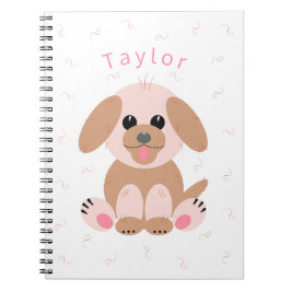 Cuaderno Personalizado personalizada Puppy Dog Pastel Simpl