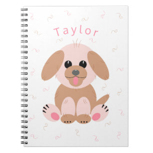 Cuaderno Personalizado personalizada Puppy Dog Pastel Simpl