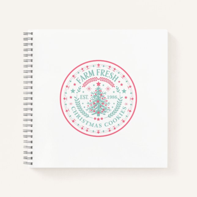 Cuaderno Personalizado personalizado árbol de Navidad elega (Anverso)