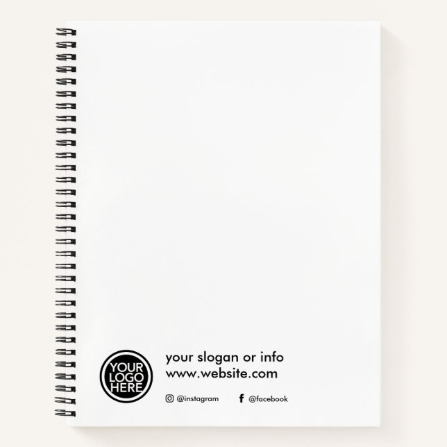 Cuaderno Personalizado personalizado con logotipo, eslogan (Anverso)