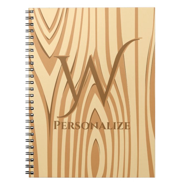 Cuaderno Personalizado personalizado de la madera marrón de (Frente)