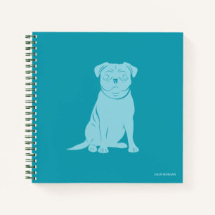 Cuaderno Personalizado personalizado de perro de pug cutáne