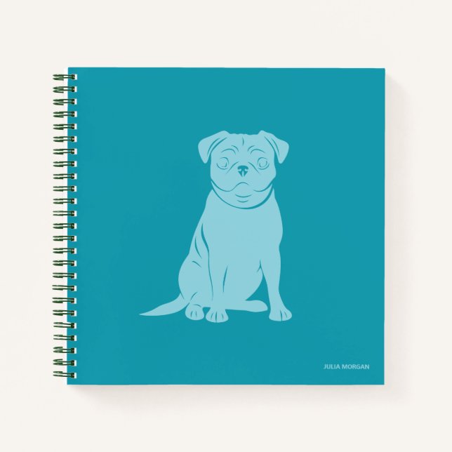 Cuaderno Personalizado personalizado de perro de pug cutáne (Anverso)