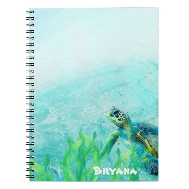 Cuaderno Personalizado personalizado de Sea Turtle Ocean Be (Frente)