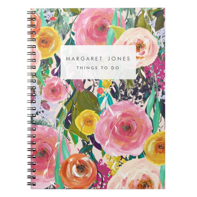 Cuaderno personalizado pintura floral del diario (Frente)