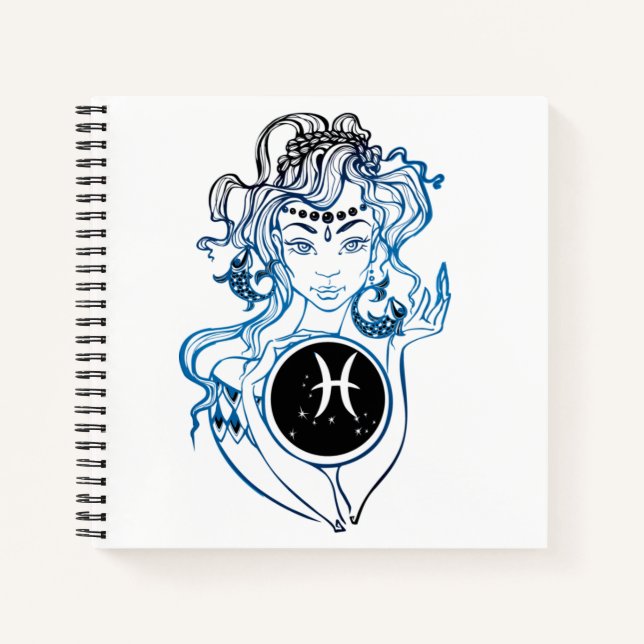 Cuaderno Personalizado Pisces Art Deco Lady (Anverso)