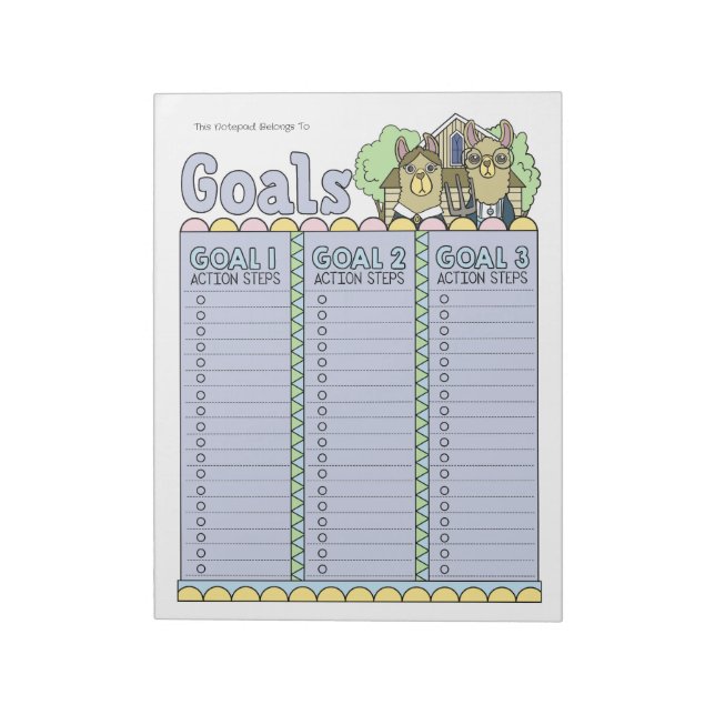 Cuaderno Personalizado Planificador de Metas Llama (Lado Izquierdo)