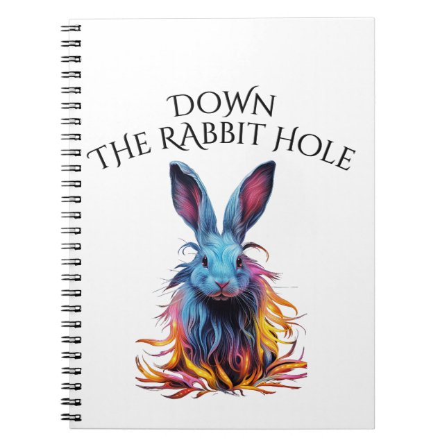 Cuaderno Personalizado por el conejo azul del agujero de co (Frente)